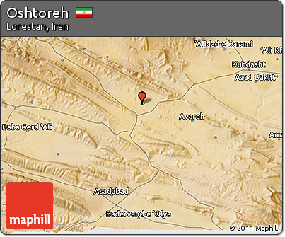 Satellite 3D Map of Oshtoreh