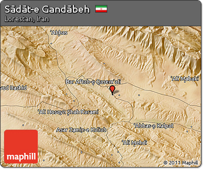 Satellite 3D Map of Sādāt-e Gandābeh