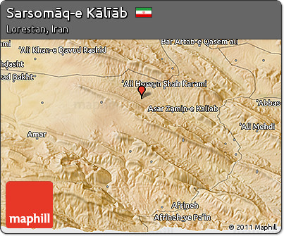 Satellite 3D Map of Sarsomāq-e Kālīāb