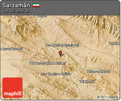 Satellite 3D Map of Sarzamān