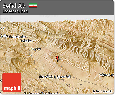 Satellite 3D Map of Sefīd Āb