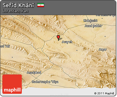 Satellite 3D Map of Sefīd Khānī