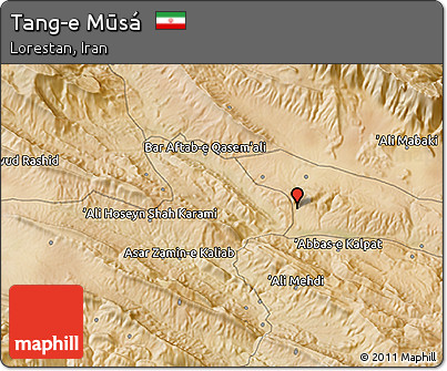 Satellite 3D Map of Tang-e Mūsá