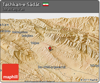 Satellite 3D Map of Tashkan-e Sādāt