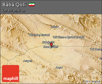 Satellite 3D Map of Bābā Qolī