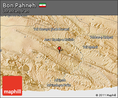 Satellite 3D Map of Bon Pahneh