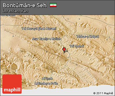 Satellite 3D Map of Bontūmān-e Seh