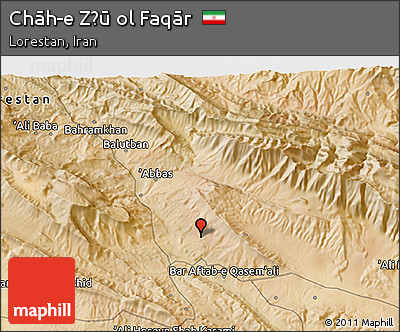 Satellite 3D Map of Chāh-e Z̄ū Ol Faqār