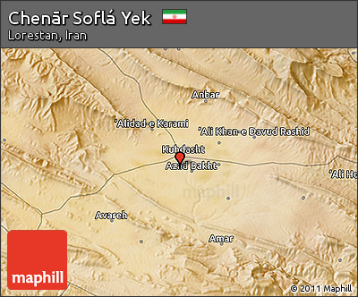 Satellite 3D Map of Chenār Soflá Yek