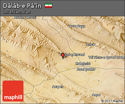 Satellite 3D Map of Dālāb-e Pā'īn