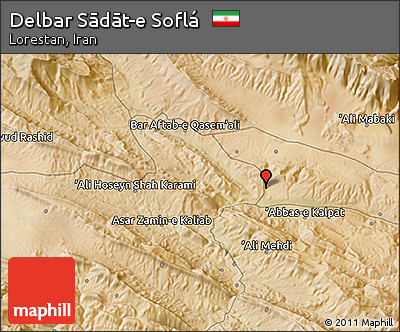 Satellite 3D Map of Delbar Sādāt-e Soflá