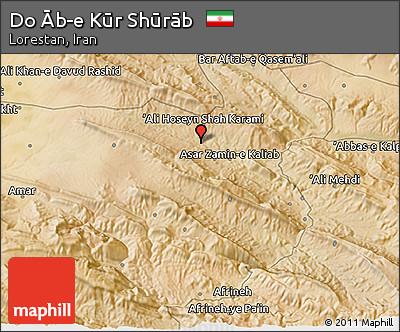 Satellite 3D Map of Do Āb-e Kūr Shūrāb