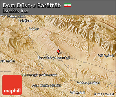 Satellite 3D Map of Dom Dūsh-e Barāftāb