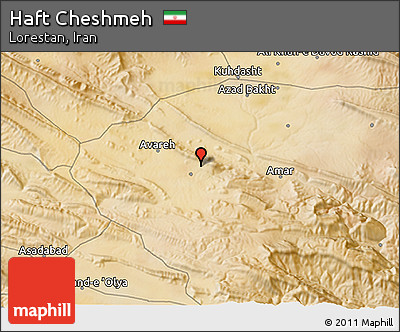 Satellite 3D Map of Haft Cheshmeh