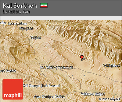 Satellite 3D Map of Kal Sorkheh