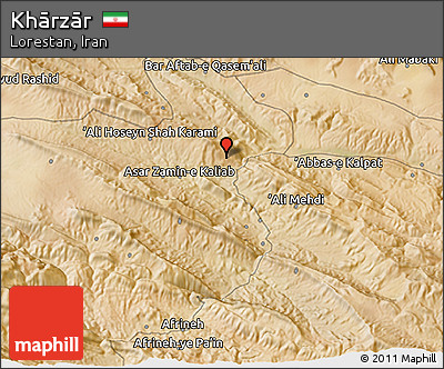 Satellite 3D Map of Khārzār