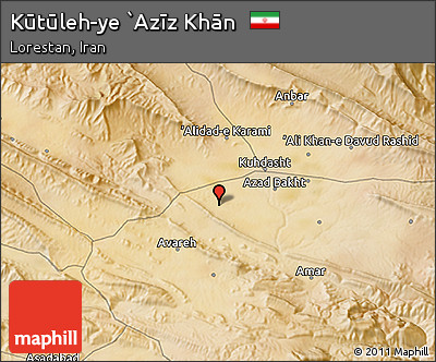 Satellite 3D Map of Kūtūleh-ye `Azīz Khān