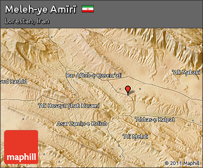 Satellite 3D Map of Meleh-ye Amīrī