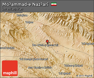 Satellite 3D Map of Moḩammad-e Naz̧arī