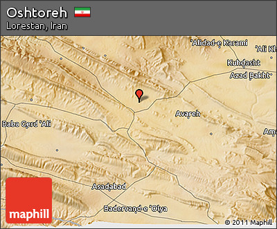 Satellite 3D Map of Oshtoreh