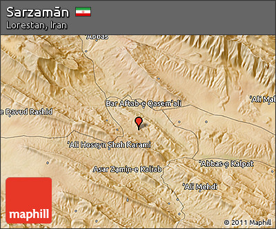 Satellite 3D Map of Sarzamān