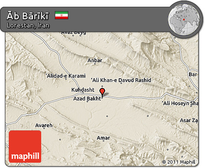 Shaded Relief 3D Map of Āb Bārīkī