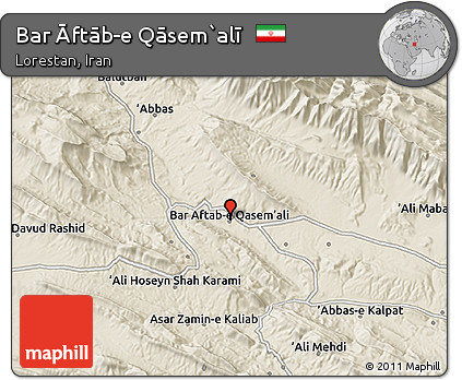 Shaded Relief 3D Map of Bar Āftāb-e Qāsem`alī