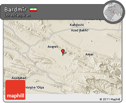 Shaded Relief 3D Map of Bardmīr