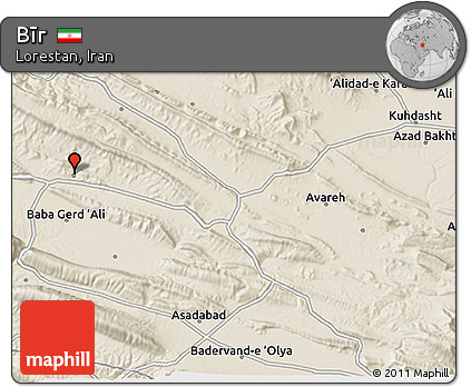 Shaded Relief 3D Map of Bīr