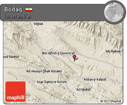 Shaded Relief 3D Map of Bodaq