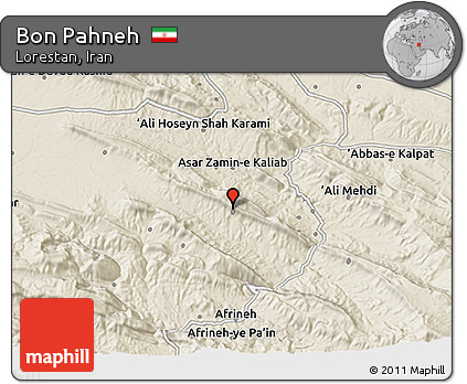 Shaded Relief 3D Map of Bon Pahneh