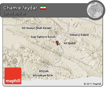 Shaded Relief 3D Map of Cham-e Ḩeydar