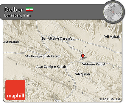 Shaded Relief 3D Map of Delbar