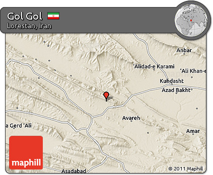 Shaded Relief 3D Map of Gol Gol