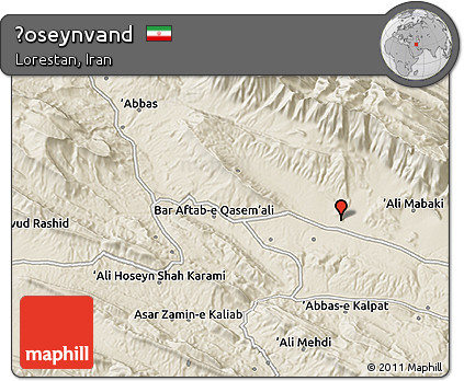 Shaded Relief 3D Map of Ḩoseynvand