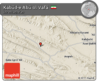 Shaded Relief 3D Map of Kabūd-e Abū Ol Vafā