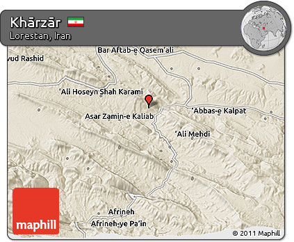 Shaded Relief 3D Map of Khārzār