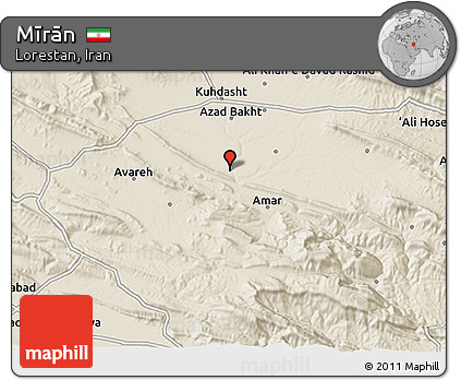 Shaded Relief 3D Map of Mīrān
