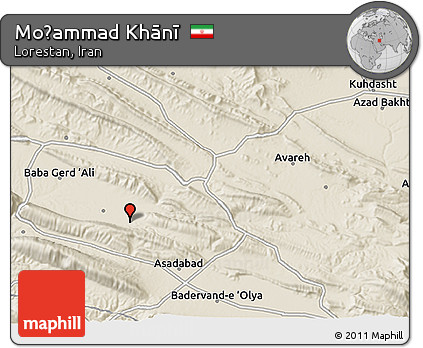 Shaded Relief 3D Map of Moḩammad Khānī