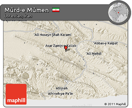 Shaded Relief 3D Map of Mūrd-e Mūmen