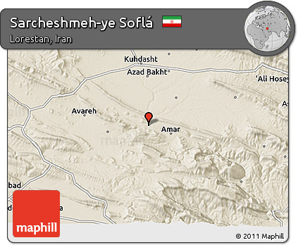 Shaded Relief 3D Map of Sarcheshmeh-ye Soflá