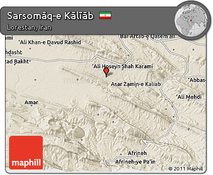 Shaded Relief 3D Map of Sarsomāq-e Kālīāb