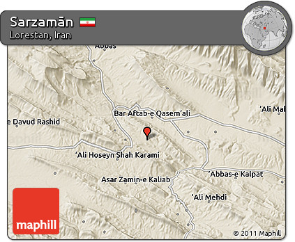 Shaded Relief 3D Map of Sarzamān