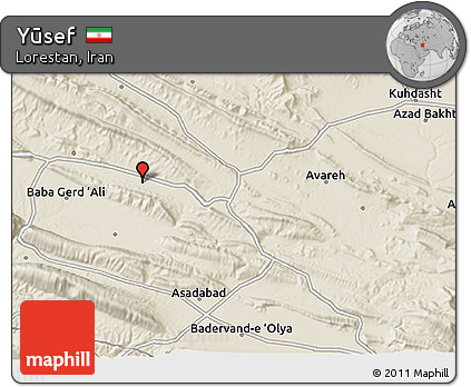 Shaded Relief 3D Map of Yūsef