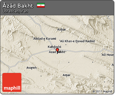Shaded Relief 3D Map of Āzād Bakht