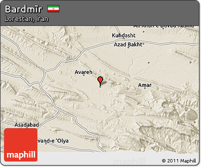 Shaded Relief 3D Map of Bardmīr