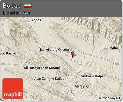 Shaded Relief 3D Map of Bodaq