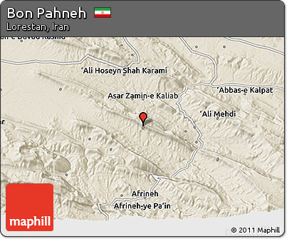 Shaded Relief 3D Map of Bon Pahneh