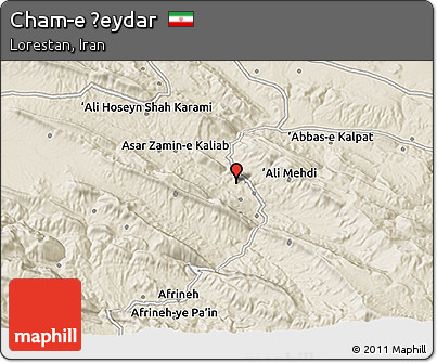 Shaded Relief 3D Map of Cham-e Ḩeydar