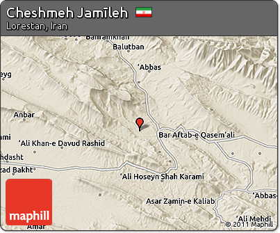Shaded Relief 3D Map of Cheshmeh Jamīleh